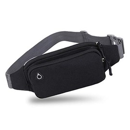 Canotagio Cangurera Deportiva de Viaje. Diseño Amplio para Pasaporte, Efectivo o Tarjetas. Hombre y Mujer. Riñonera Deportiva Compatible con Audifonos