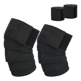 1 Par Vendas Para Rodilla Knee Wraps Elastica Rodilleras Gym Rosa Fucsia