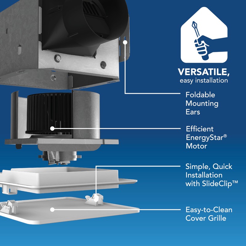 Broan-NuTone Bathroom Exhaust Fan Easy Retrofit without Attic Access, Quiet