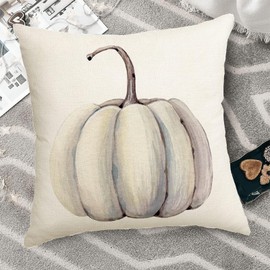 Fall Decorations White Pumpkin Throw Pillow Covers 20x20 Set Of 2 Autumn Outdoor Pumpkins Pillows Cover Teal Gray Thanksgiving Decorative Pillow Case Farmhouse Cushion Cover for Couch Bed Sofa Decor