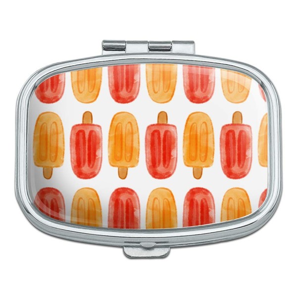 Watercolor Summer Popsicle Pattern Rectangle Pill Case Trinket Gift Box
