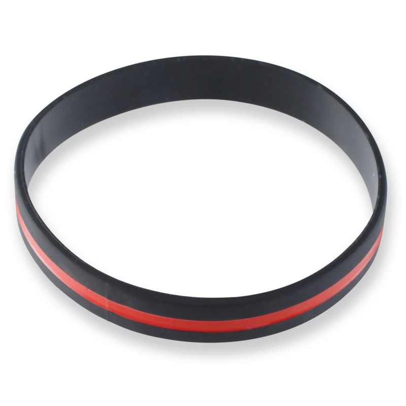 Forge Firefighter Awareness Support Thin Red Line Silicone Wristband Bracelets