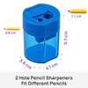 Pencil Sharpener with Container, Pack of 2, Double Hole Sharpener