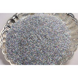 Silver Iridescent Ice Glitter Flakes for Nail Art - Lightweight Holographic Polyester - 311-4002- 8oz