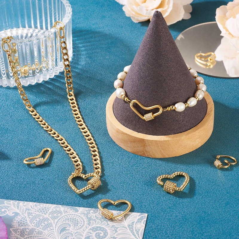 FASHEWELRY - Collar de corazón chapado en oro de 18