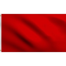 DMSE Red Solid Blank Flag 2X3 Ft Foot Flag UV Resistant (2x3 Nylon, Red)