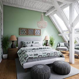 Kenroy Home 93131WW Dumas Chandeliers, Medium, White with Weathered White Beads