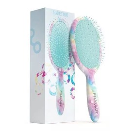 Cepillo Para Cabello De Plastico Multicolor Diseño Acuarela