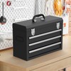 Portable Metal Tool Box, 3 Drawer Steel Tool Box with