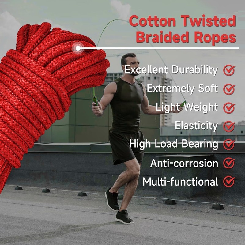 TNTAIAHL Soft Cotton Rope - 2 Pack 10M/32Ft Cotton Cord
