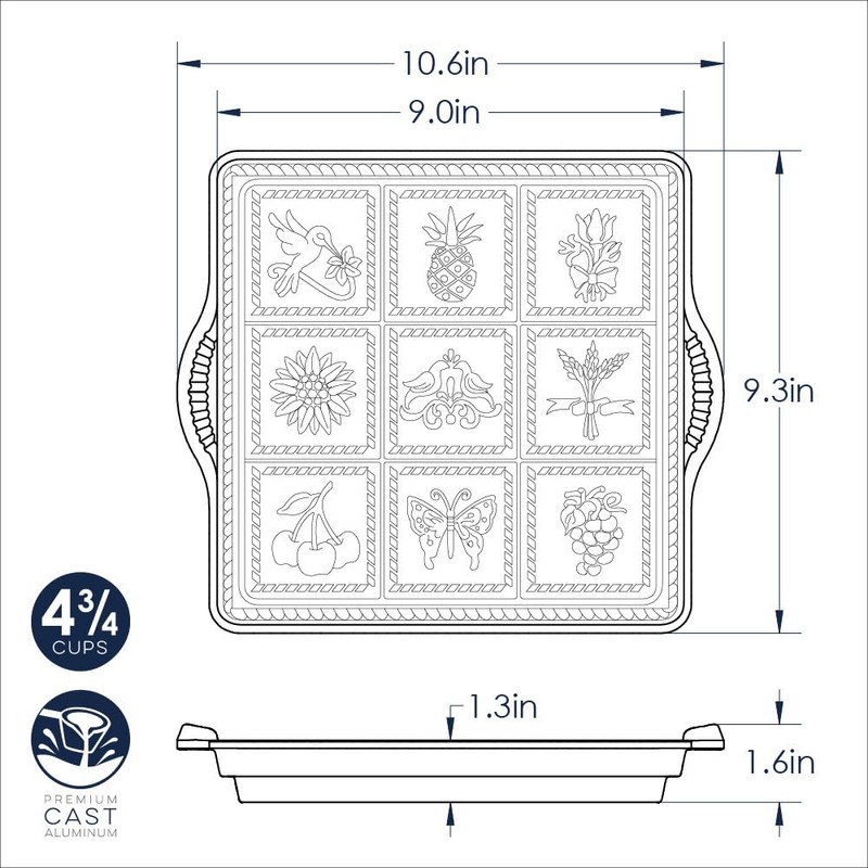 Nordic Ware Cast Aluminum English Shortbread Pan