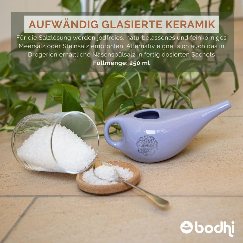 NETI POT Nasal Wash Jug, Ceramic Neti Jug with Mandala