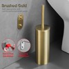 Gold Brushed Stainless Steel Toilet Brush and Cover, No-Punch Hook
