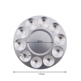 2pcs 10 Wells Palette Painting, Aluminium Oil Palette Mixing Palette for Oil Paints, Round Paint Tray Pallets for Professional Art