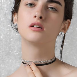 FILMOON Clip on Earrings with Round Clear Zircon for No Ear Piercing