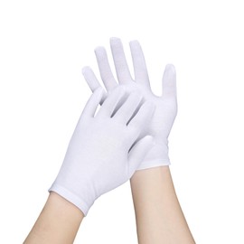 Donfri 5 Pairs Cotton Gloves Eczema Work Gloves Thin Protective Gloves Moisturising Gloves White for Dry Hands, Eczema, Beauty