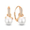 Starchenie Pearl Leverback Earrings 925 Sterling Silver Rose Gold Plated