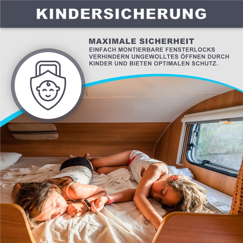 3D-Druck Camper Window Locks in Black/Burglary Protection/Latch for Dometic Seitz