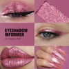 DE'LANCI Pink Glitter Eyeshadow, Pink Shimmer Eyeshadow Highly Pigmented Make-up,High