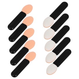 FRCOLOR 10pcs Eyeshadow Applicator Sticks Soft Sponge Makeup Brushes for Blending Smudging and Eye Makeup Application Compact and Portable for Women