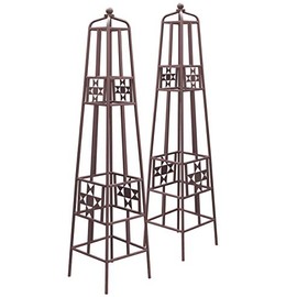 Panacea 83201 Rustic Farmhouse Quilt Obelisks, Rust, 48", Pack of 2