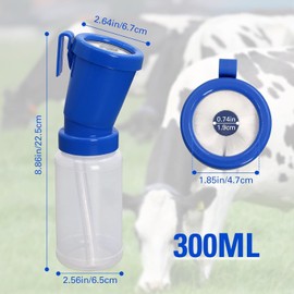 LSTORENICE Teat Dip Cup with Brush Non Reflow Nipple Cleaning Disinfection for Cow Sheep Goat Teat Dipper Dip Cup Non-Return Disinfection Prefect (Blue)