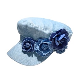 ANLIOTO Denim Hat for Women, Vintage Baseball Cap Painter Artist Hat for Outdoor Holiday (Light Blue)