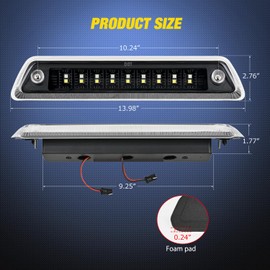 Nilight Third Brake Light Tail High Mount 3rd Stop Cargo Reverse LED Lights Clear Lens Compatible with Ford F150 2009 2010 2011 2012 2013 2014 Pickup Truck Rear Cab Lamp