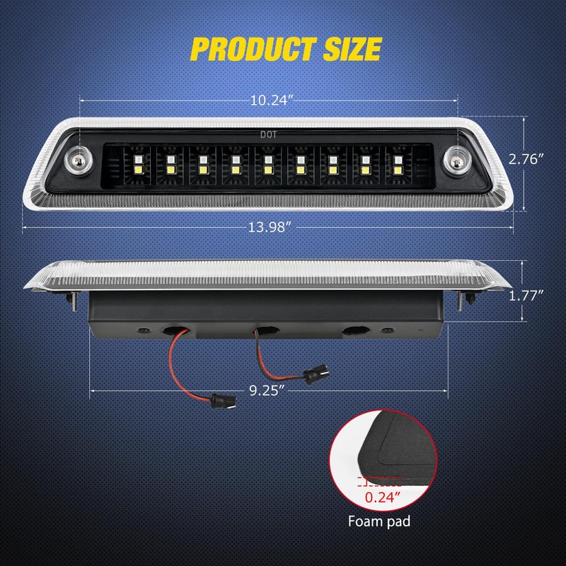 Nilight Third Brake Light Tail High Mount 3rd Stop Cargo
