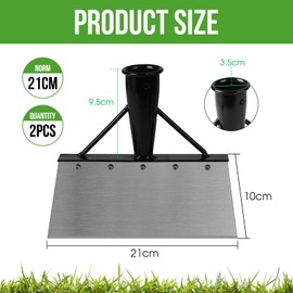 SWAWIS 2 x 21 cm cleaning shovel, multifunctional garden shovel, manganese steel, weed scoop, garden tools for weeding, removing weeds and moss