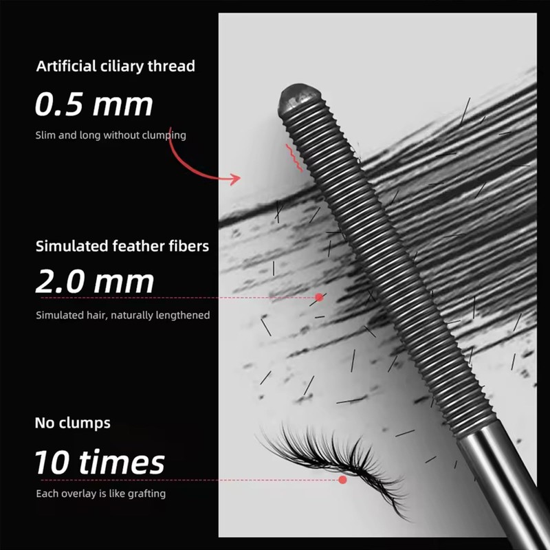 Waterproof Metal Wand Natural Washable Mascara, Steel Pipe Eyelash Primer