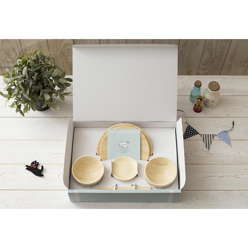 agney* Beginning Eating Set of 6, Made in Japan, Natural