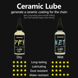 Thinvik Bike Lube and Cleaner Set with 500ml Chain Cleaner, 60ml Wet Lubricant and 4 Brush Tools for Cleaning Chains, Chainrings, Freewheel/Cassette