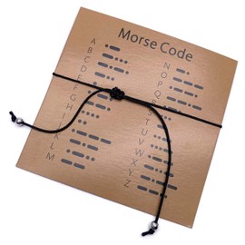 Vilda Jewellery BFF Morse Code Friendship Bracelet, Silk Cord Wish Bracelet, Secret Message Gift for Best Friend: Adjustable Size, Gift Idea for Women and Girls