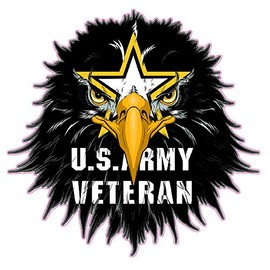 Army Veteran Eagle Head Decal (12")