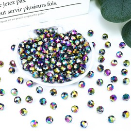 Dowarm 200 Pieces 6MM Round Crystal Glass Beads for Jewelry Making, Faceted Rondelle Crystal Beads for Crafts Wine Charms Wind Chimes Sun Catchers, Finding Jewelry Spacer Beads (Rainbow)
