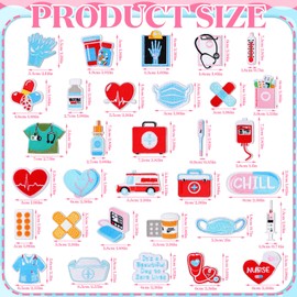48 Pcs Nurse Iron on Patches Nursing Sew Iron on Applique Embroidered Patches Cute Medical Patch Decorative Repair Patch Nurse's Day Gifts DIY Crafts Accessories for Clothing Jacket Backpack Hat(Nurse)