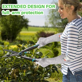 Schnittschutzhandschuhe, Schnittsichere Handschuhe mit langen Ärmeln Leistungsfähiger Level 5 Schutz Gartenhandschuhe Arbeitshandschuhe Damen Gartenhandschuhe Herren lebensmittelecht Schutzhandschuhe