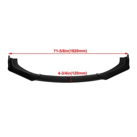 Kojem 3Pcs Front Bumper Lip Compatible with 2016-2021 Honda Civic Under Chin Spoiler Splitter Plastic (Matte Black)