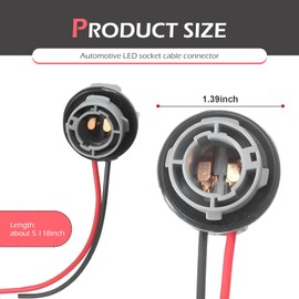 Dogary 2 PCS Car LED Socket Plug, Standard 1156 BA15S BAU15S Bulbs Socket Holder, Waterproof High-Temp Turn Signals Backup Lights Harness, Universal for Most Cars Trucks SUVs (Gray)