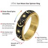 DURSI Sun Moon and Star Spinner Fidget Ring for Anxiety