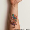'Colourful Turkey With Feathers on Display' Temporary Tattoo - Water