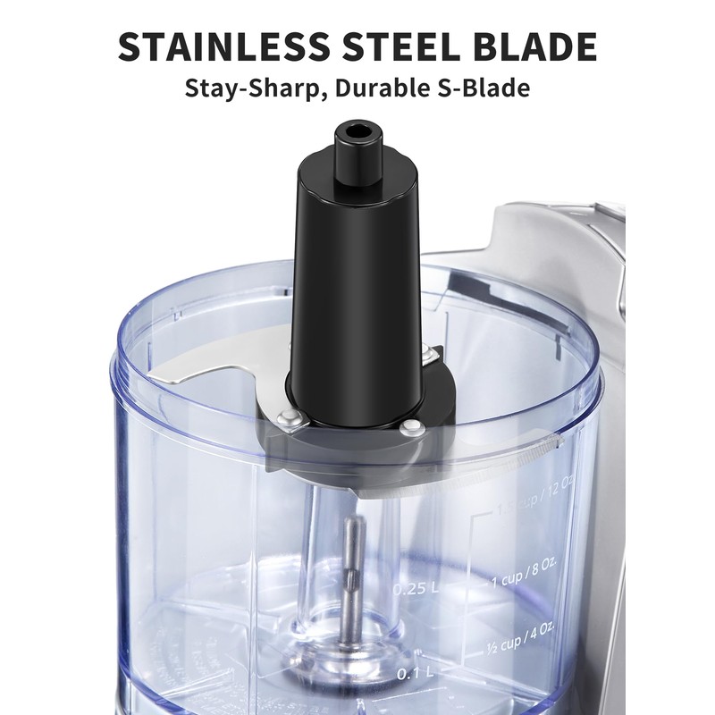 1.5-Cup One-Touch Electric Food Chopper, 100W Mini Food Processor Meat