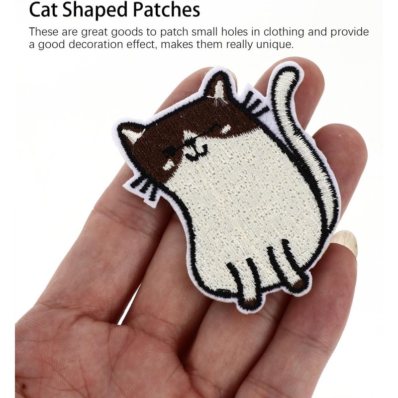 Uonlytech 15Piezas Parche Forma de Gato para Coser y Decorar