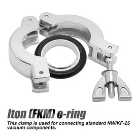 2 Pcs KF25 Aluminium Wing Nut Hinge Clamp w/Aluminum Centering Ring KF25 with FKM Viton Quick Clamps O-ring