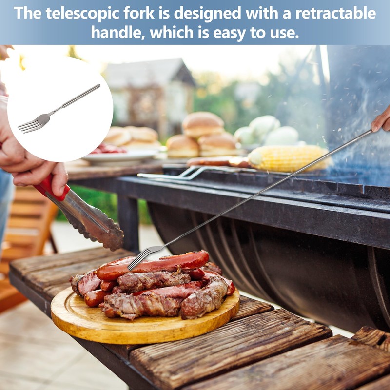 1 Pc Extendable Fork Stainless Steel Long Handle Pickle Fork