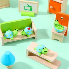 TIESOME 4PCS Mini Cute Turtle Car Dashboard Accessories, Funny Resin Tortoise Figurines Decorations Car Rearview Mirror Ornaments Kawaii Auto Interior Accessories for Green Home Office Decor Gifts