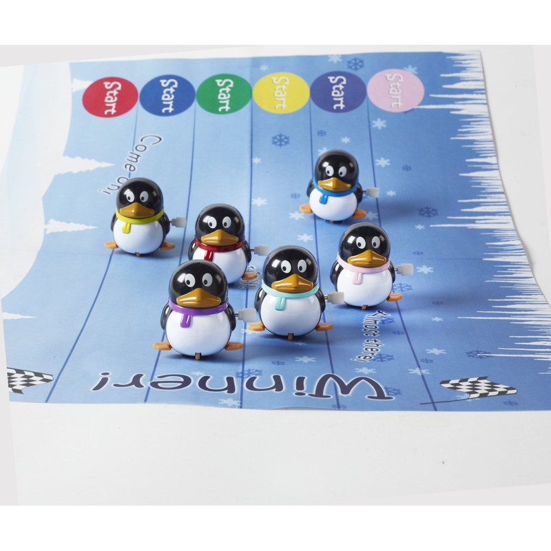 Robin Reed 6 x 13 Racing Penguin Party Favors of