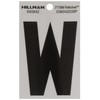 Hillman 840842 3" Black and Silver Reflective Poly-Film Adhesive Letter W