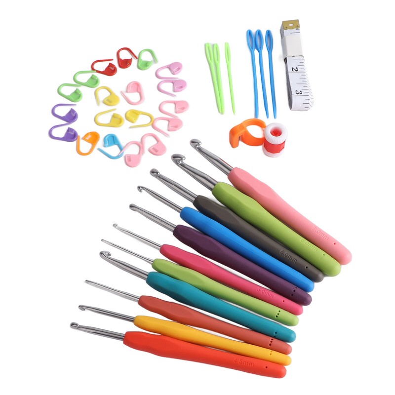 Crochet Hooks Set Soft Handle Crochet Hand Knitting Needles Art